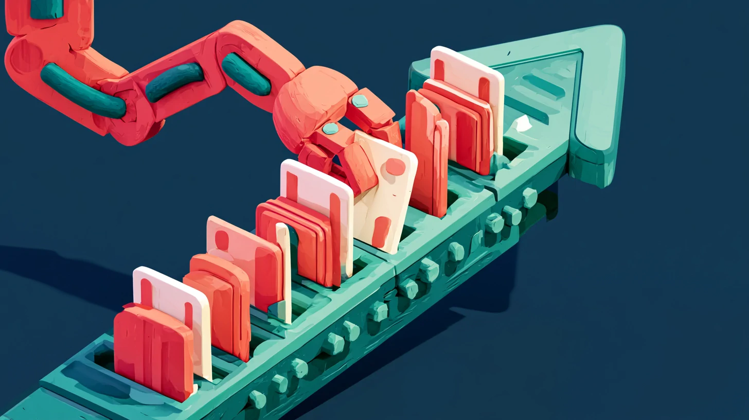 A traditional CRM as a closed, static clay filing cabinet next to a coral AI agent that, with teal arrows in motion, drags a lead card through the funnel, on a navy background