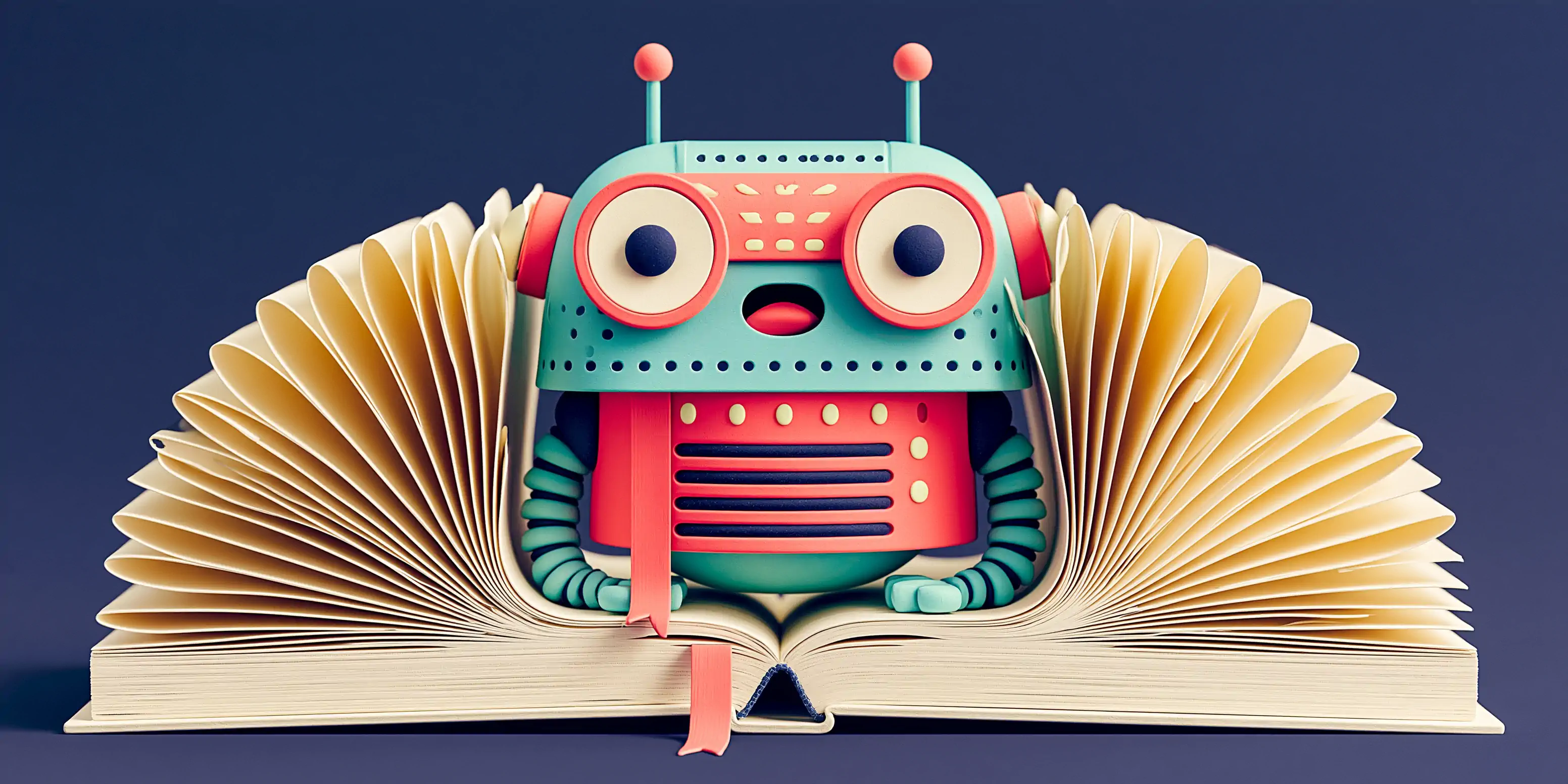 AI agent for accounting firms: a coral document folder connected by teal threads to an assistant that answers from the knowledge base, on a matte navy background
