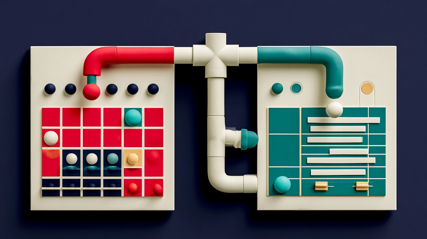 AI agents by industry diagram: two routes diverge from a central node, one labeled calendar (booking-led) and the other leads (lead-led), in teal and coral