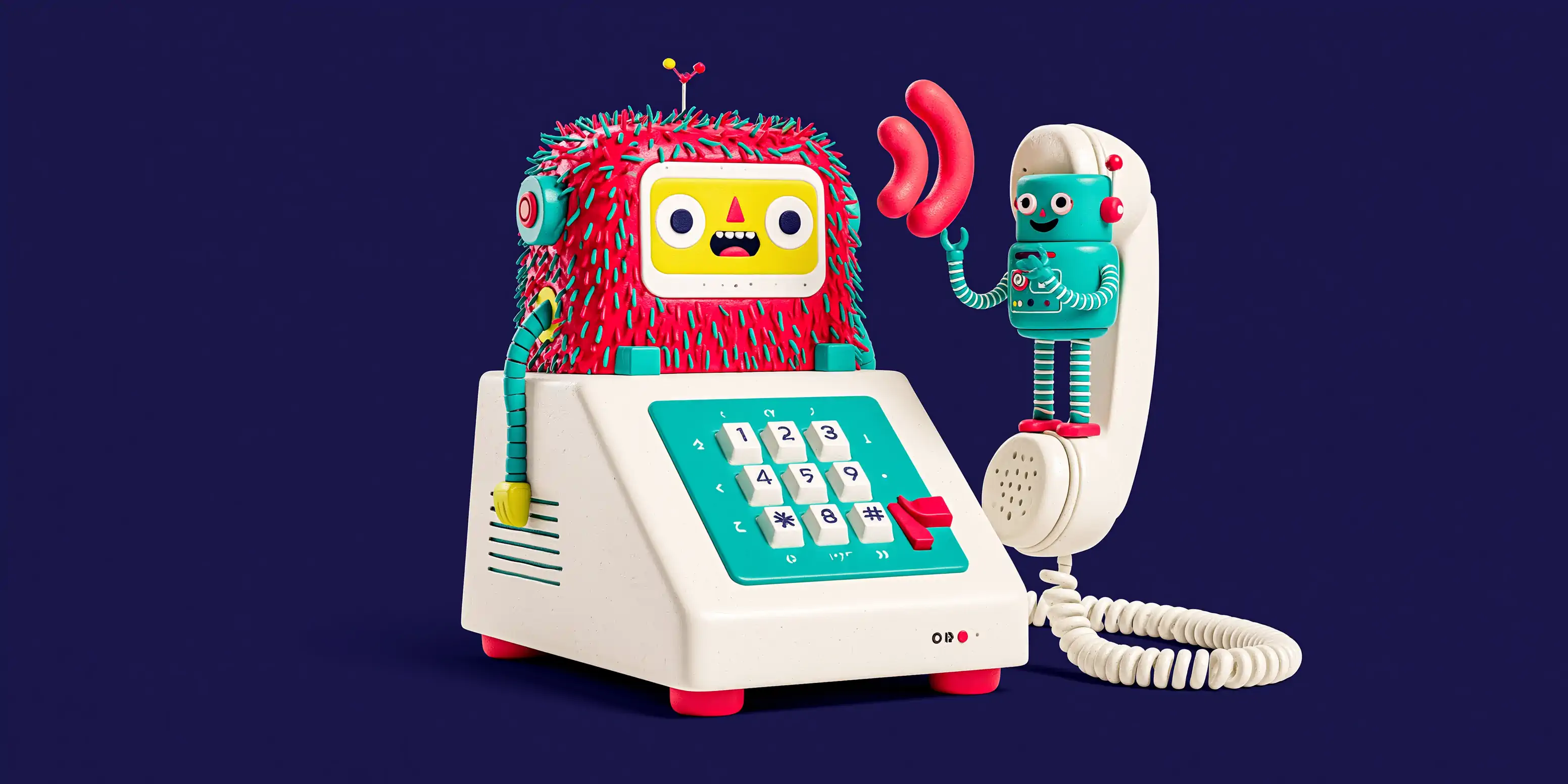 Answering service vs AI voice agent comparison: a phone with a thread running to a message pad on one side and to a live lead board on the other