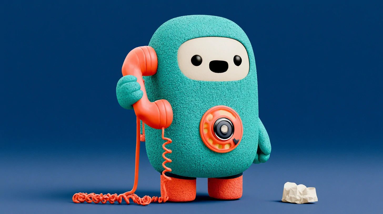 AI voice agent resolving the conversation instantly while an answering service's message pad sits forgotten to one side