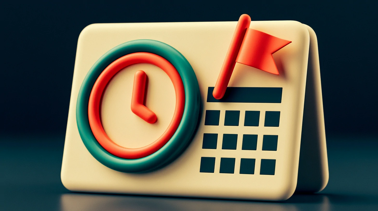 General application of the EU AI Act for small businesses: a matte wall calendar with August 2, 2026 circled with a teal ring on a solid navy background