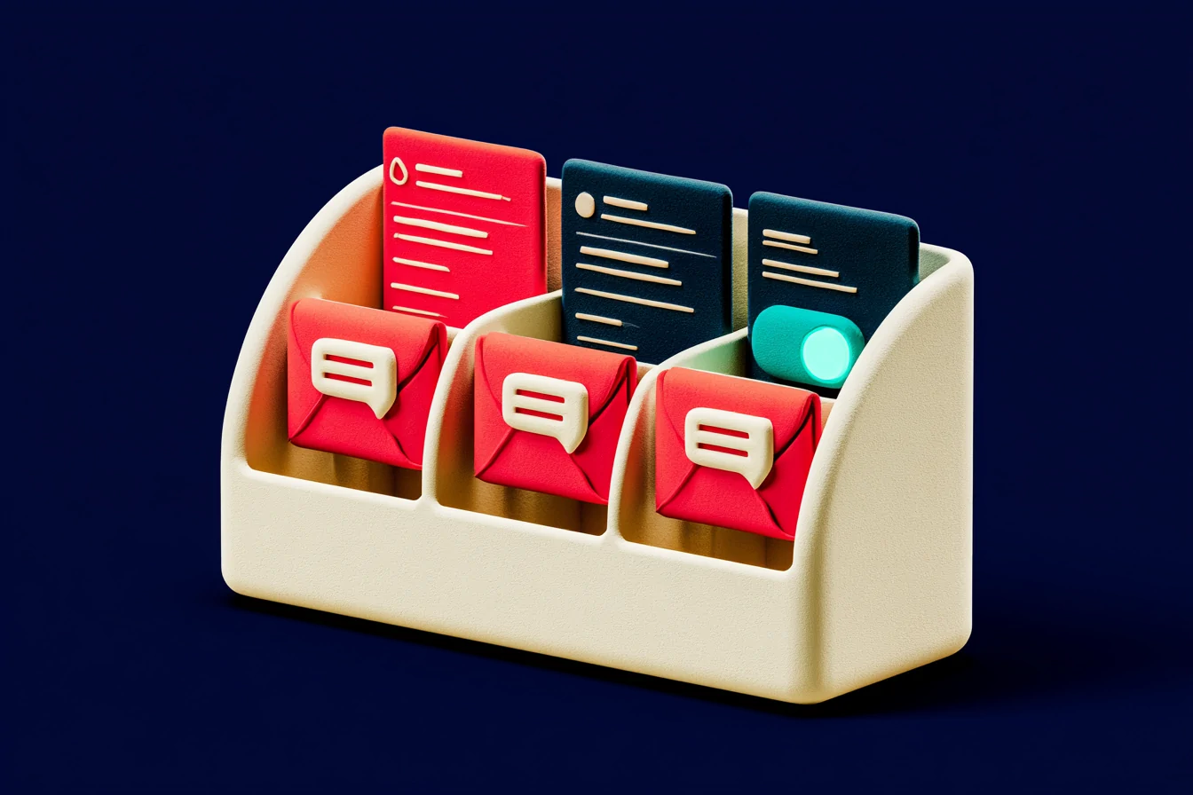 A single WhatsApp follow-up inbox with three stacked conversations and a coral handoff-to-person button lit up on one of them, editorial-clay style