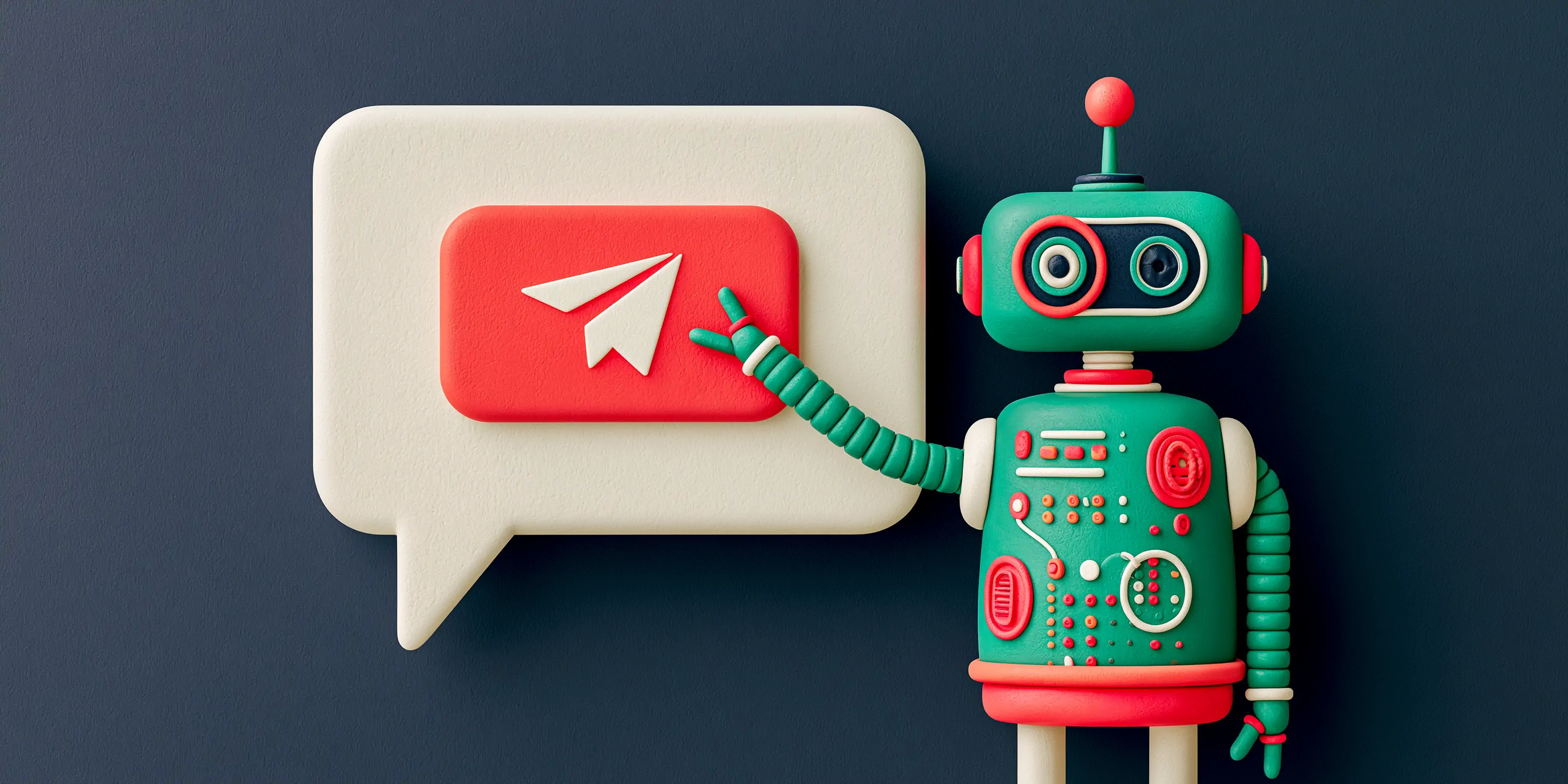 Automating WhatsApp Business: an editorial-clay phone with the WhatsApp icon sending out neat chat bubbles on a navy background