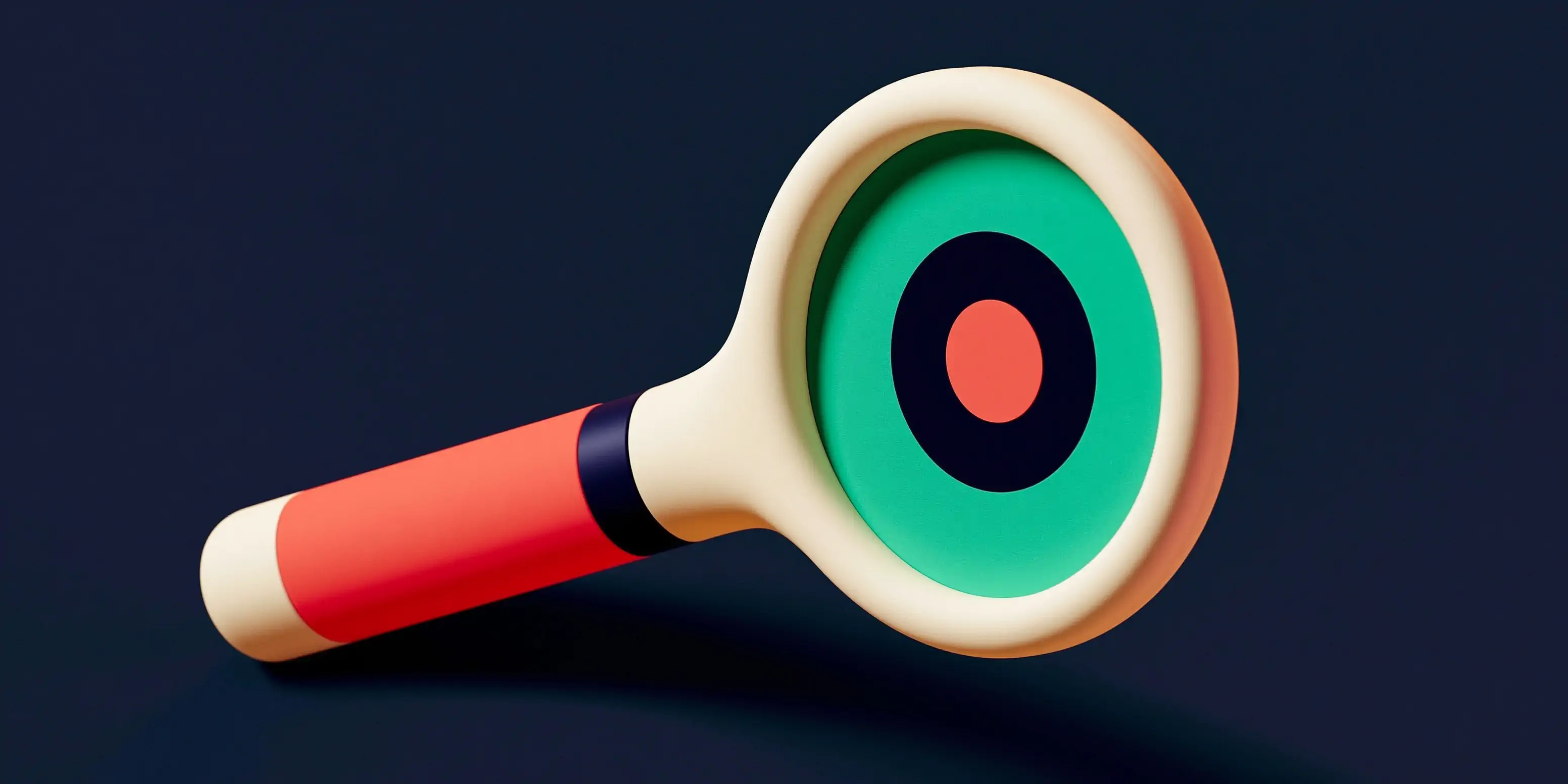 Universal CRM search: a matte clay key with the coral Cmd+K shortcut fires a teal beam that lights up three lead cards floating over a navy background