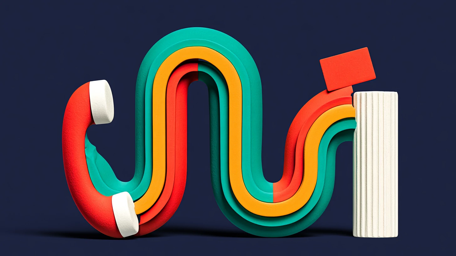 AI moves a lead through the sales pipeline: a clay phone call ends and from its outcome a teal thread pushes the card to the next column on the board