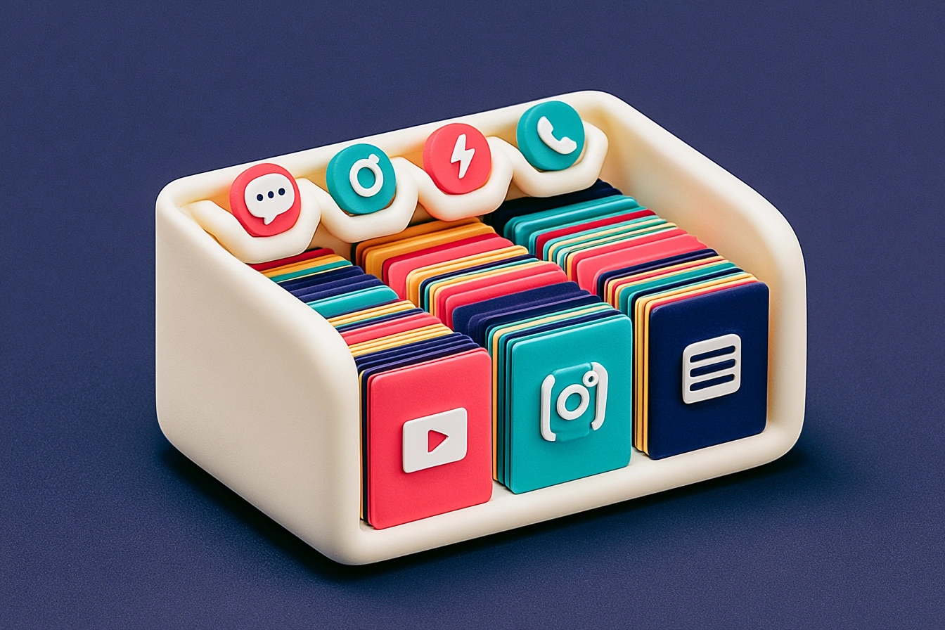 A conversation thread in the unified inbox that switches icons between WhatsApp, Instagram, and a call but keeps the same customer card