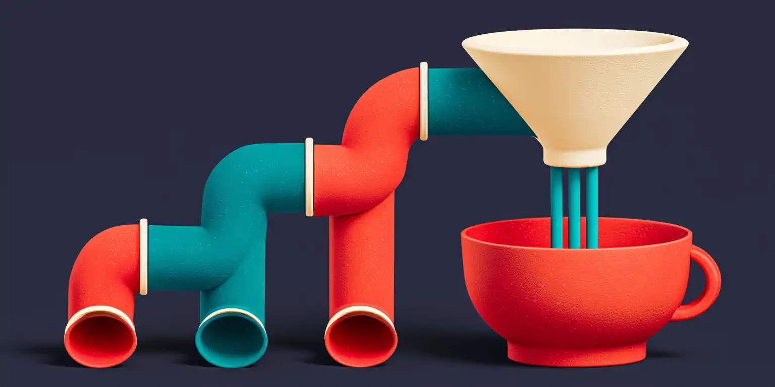 Omnichannel vs multichannel: WhatsApp, Instagram, phone, and email icons converging into a single conversation thread on a navy background, in coral and teal