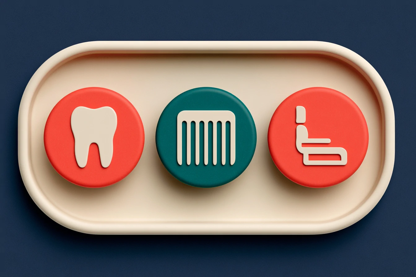 Three variants of the appointment cancellation policy template for clinic, salon and med spa on coral and teal cards, in Totem's editorial-clay style