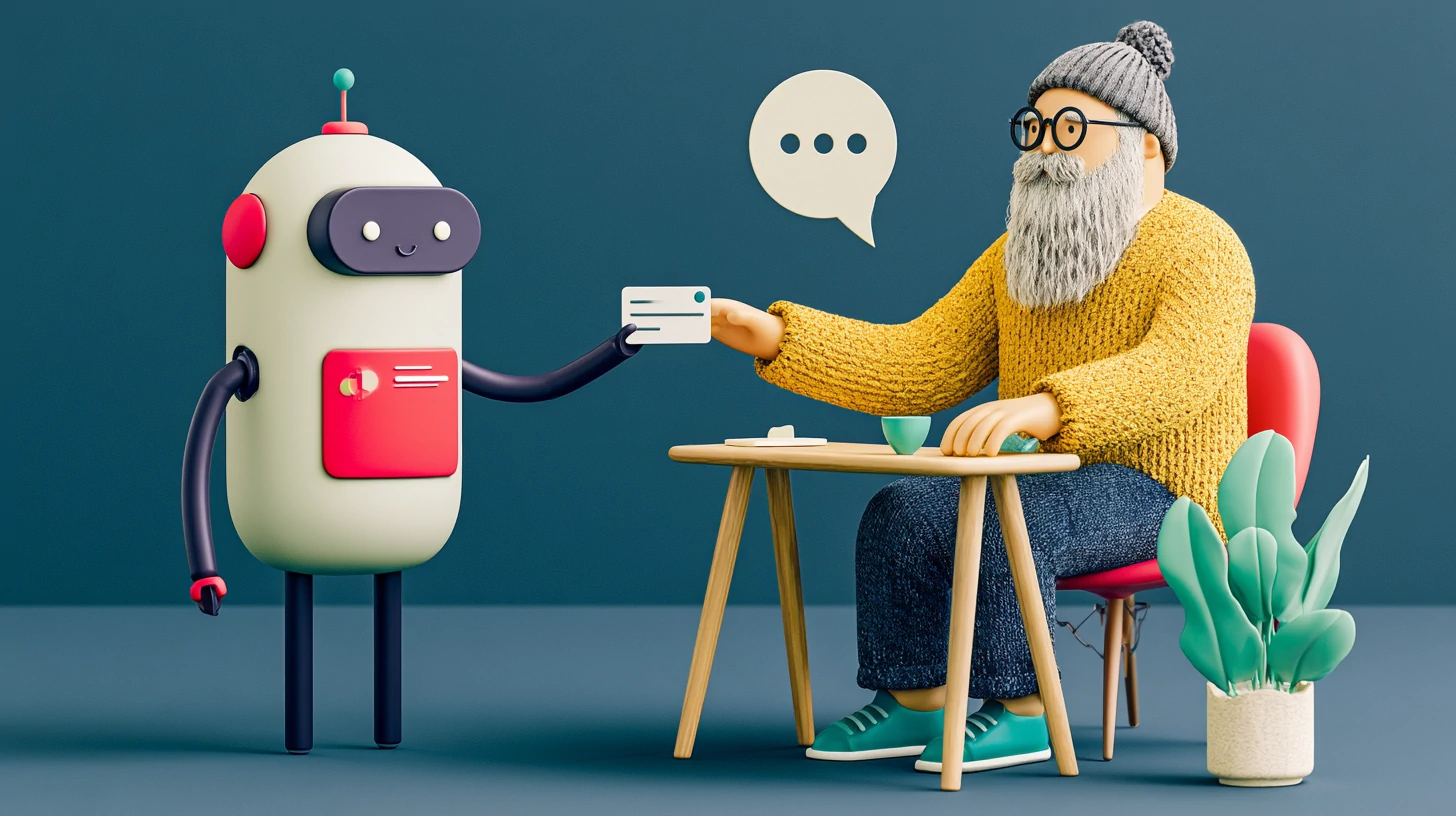 Hybrid AI vs human receptionist model: a warm handoff of a conversation from the AI to a human agent, with the customer's history shared on screen