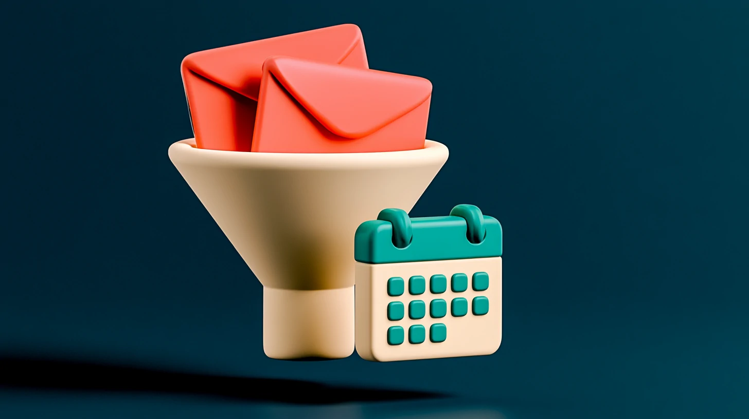 AI virtual receptionist that books appointments: a matte headset on an open planner with an appointment marked in teal, on a navy background